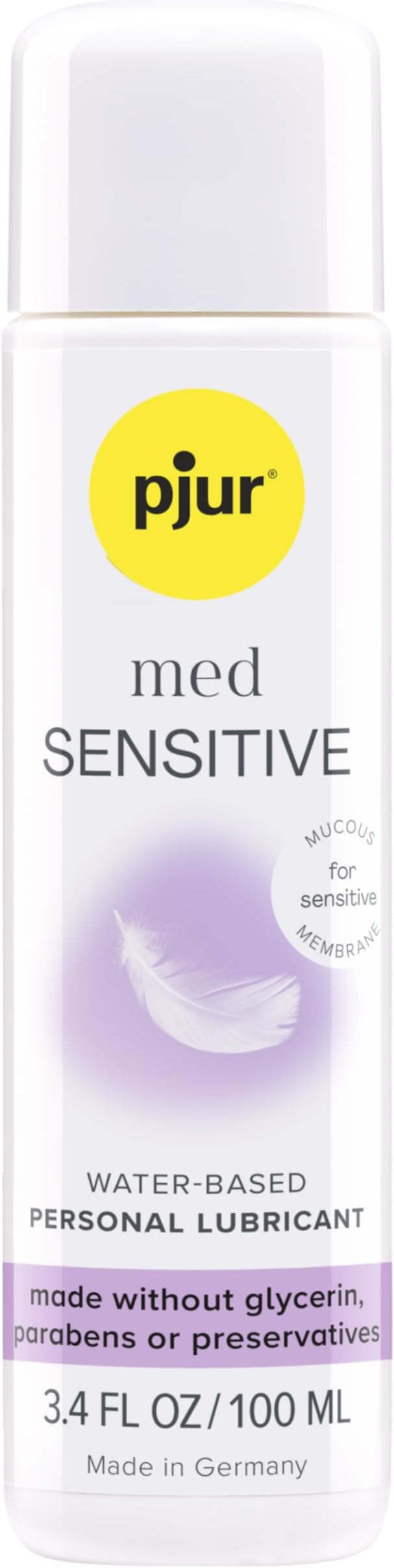 med Sensitive - Water-Based Lubricant, Premium Intimate Sex Lube for Men, Women & Couples, Long Lasting - 100ml / 3.4 fl.oz