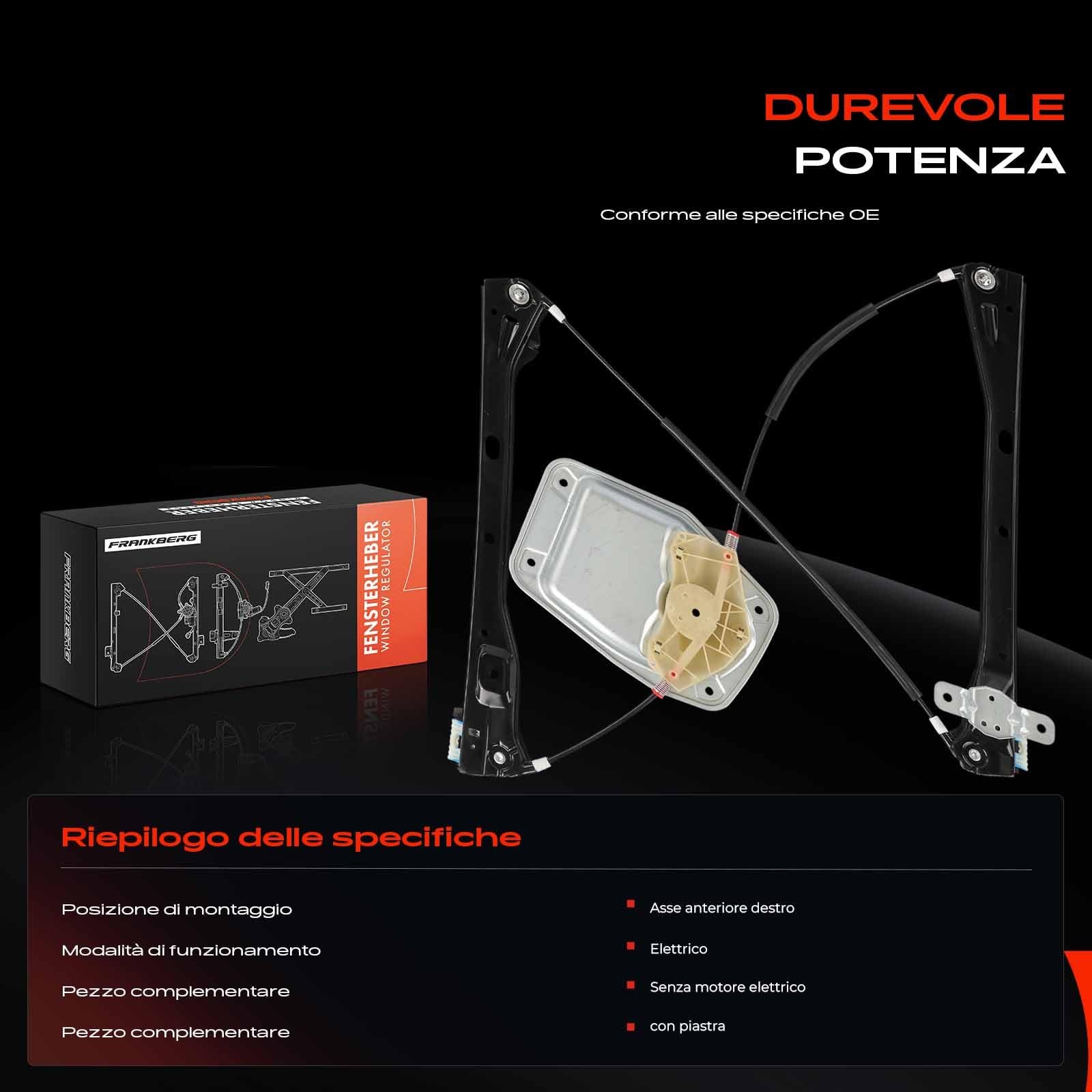 Frankberg Regolatore alzacristalli anteriore destro 1K4837462A | Compatibile con: Golf V 1K1