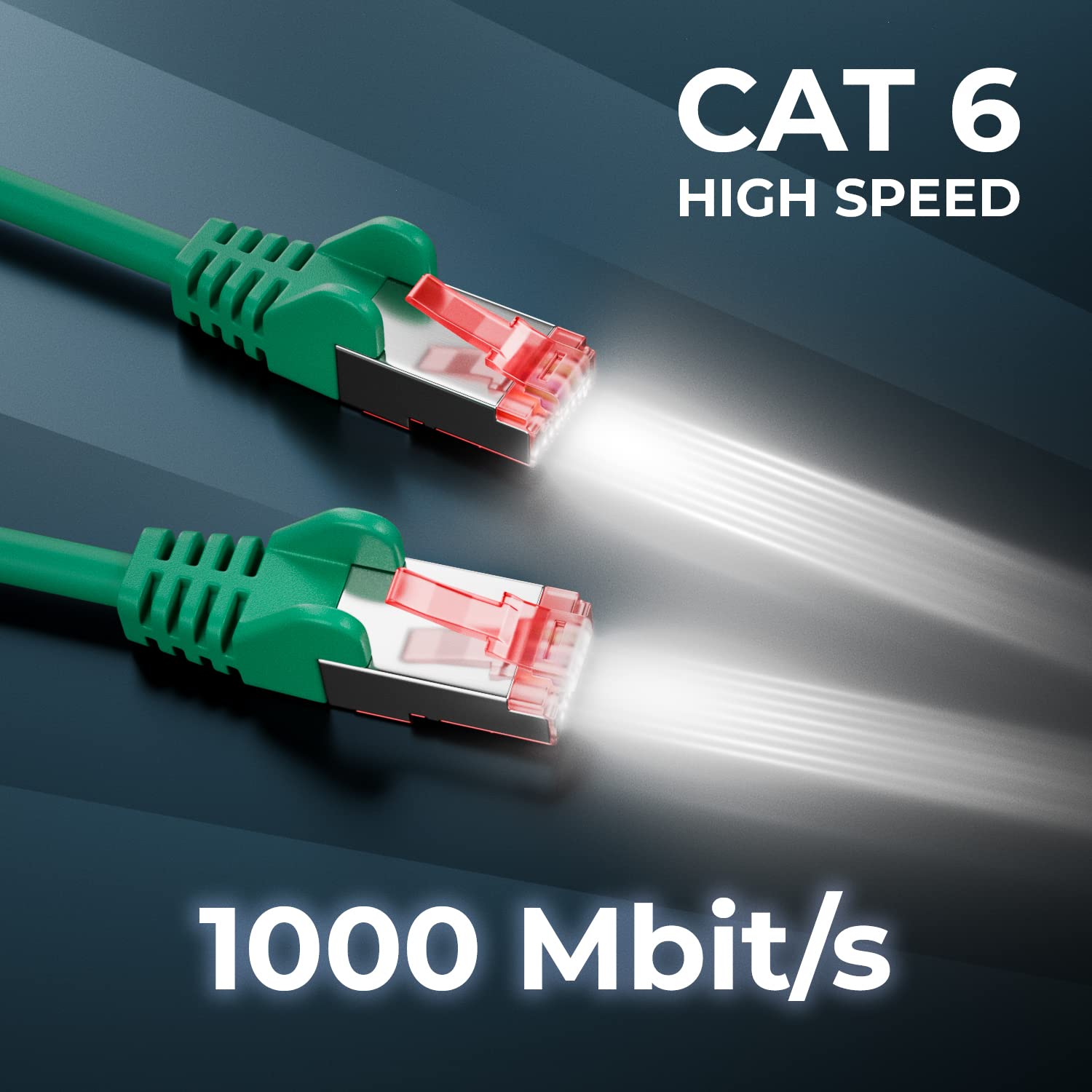 deleyCON 2m Cavo di Rete Cat6-1000 Mbit (Rame, S/FTP, Privo di Alogeni) Cavo Patch RJ45 Gigabit Ethernet LAN - per DSL Internet WLAN Switch Router Modem Patch Panel PoE - Verde