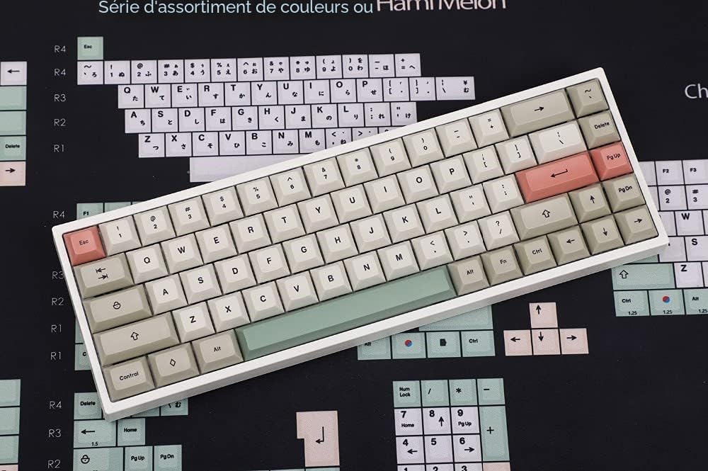 YMDK 61 64 68 DSA Profile 9009 Dye Sub ANSI ISO AZERTY QWERTZ Espagne UK Français Allemand Italien Keyset PBT Keycap pour clavier MX (ensemble ISO français)