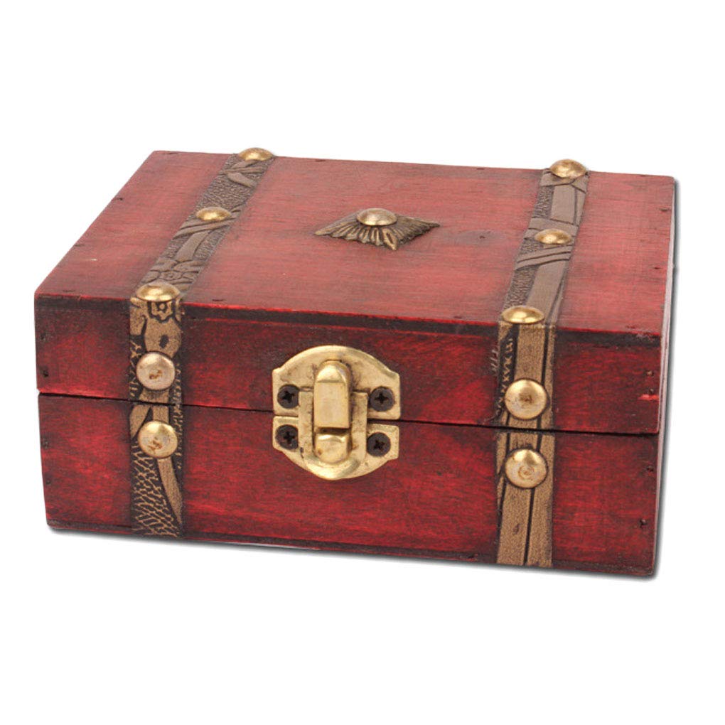 XinjiedaTreasure Chest Box Jewelry Storage Holder Accessories Home Decoration Old Style Storing Case