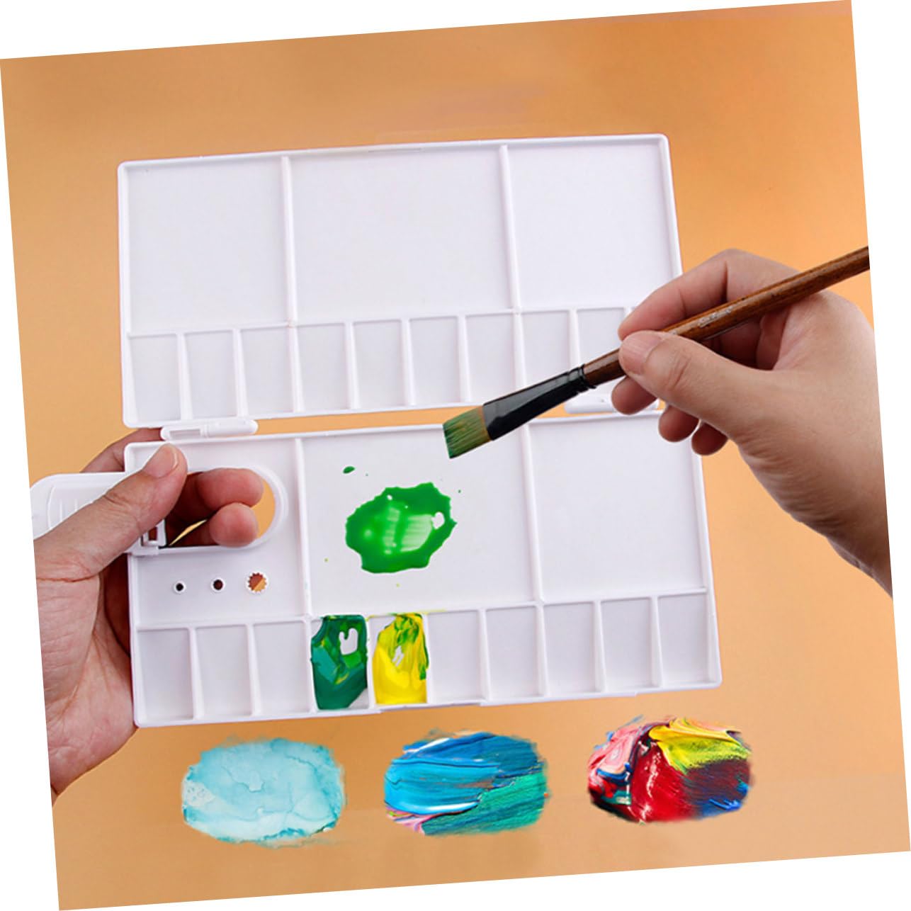 SHINEOFI 10pièces Palette De Mélange De Couleurs De Boîtes Vides pour Peinture Et Aquarelle Outil Portable pour Artistes Et Étudiants