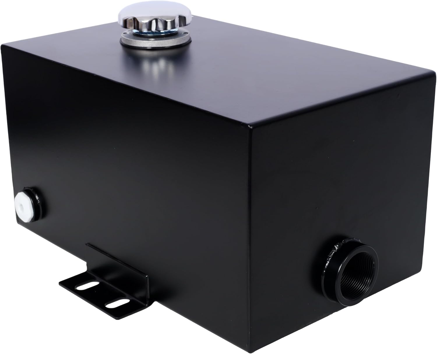 5 Gallon Hydraulic Fluid Reservoir Tank - Heavy Duty 14 Gauge Steel Gasoline Transfer Tanks with Inlet 1-1/2" FNPT and Outlet 3/4" FNPT | Hydraulic Reservoir Integral Mounting Foot On Each End