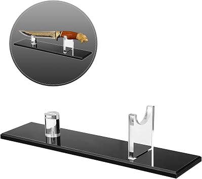 noonebutyou Knife Display Stand, Acrylic Knife Holder for Home Decor Black Base