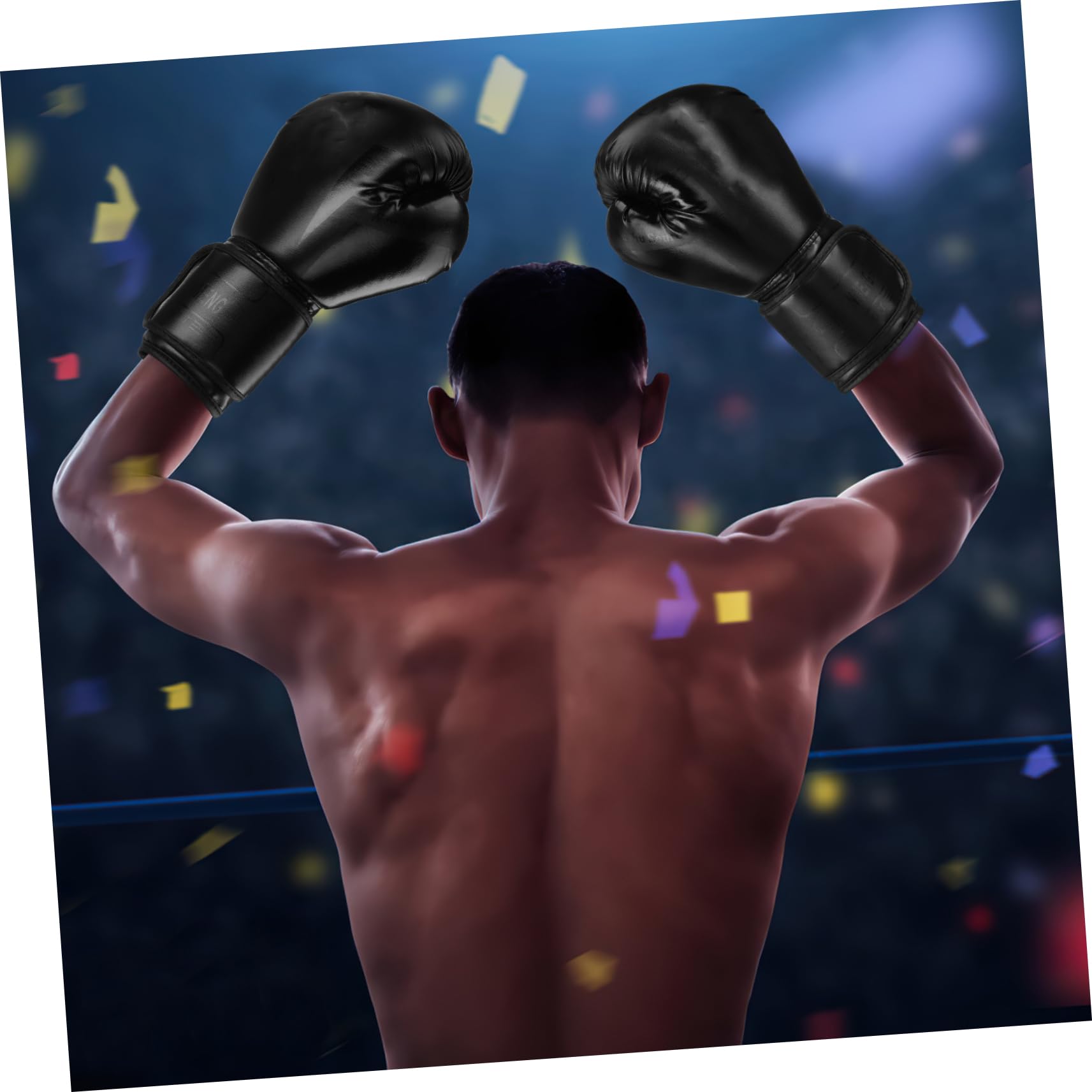Guantoni da Boxe Neri in Pu 12 Once, Protezione Mani