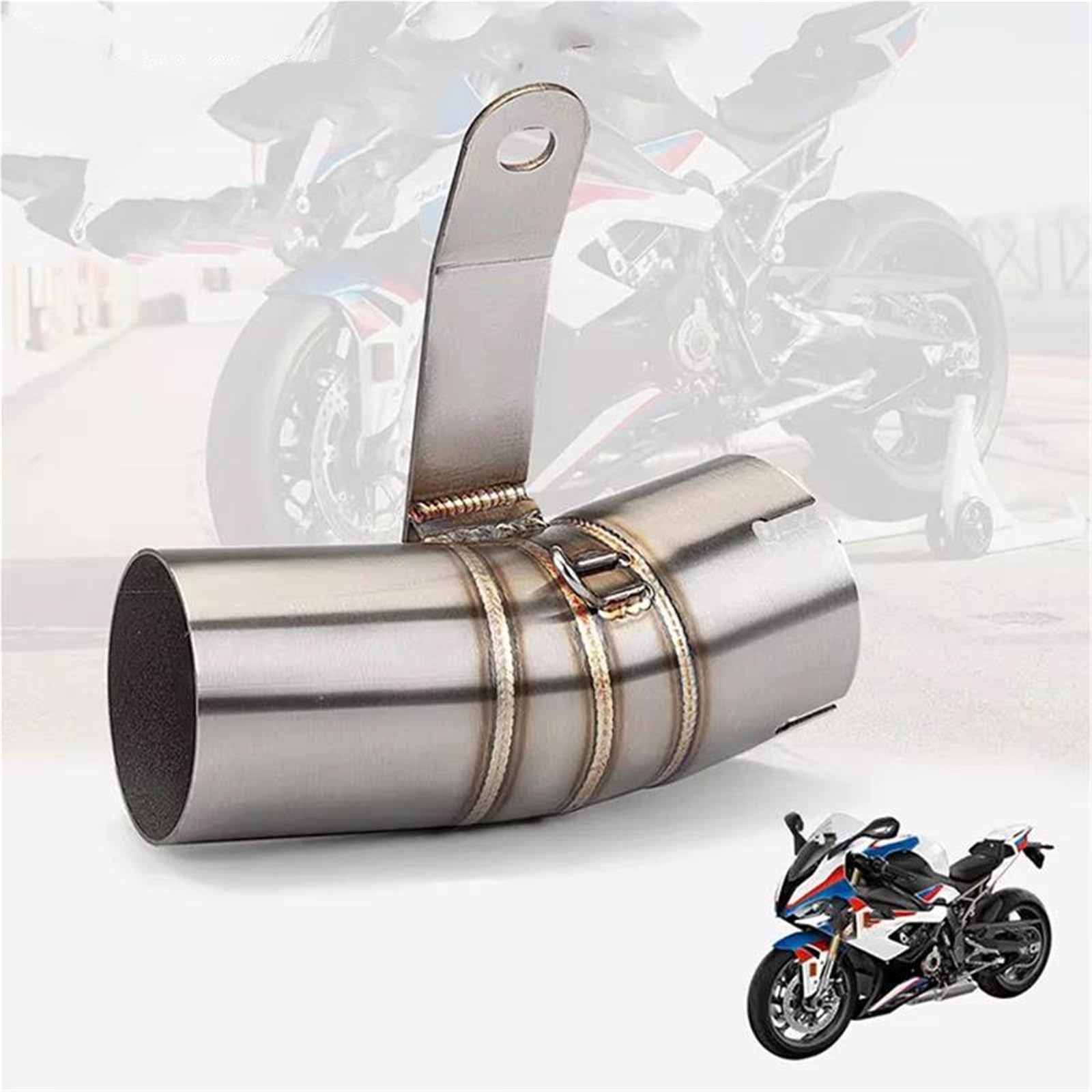 Schlauch für Herunterladen Slip-On Motorrad-Auspuff-Mittelrohr Für B&MW S1000RR S 1000 RR 2019 2020 2021 2022 2023