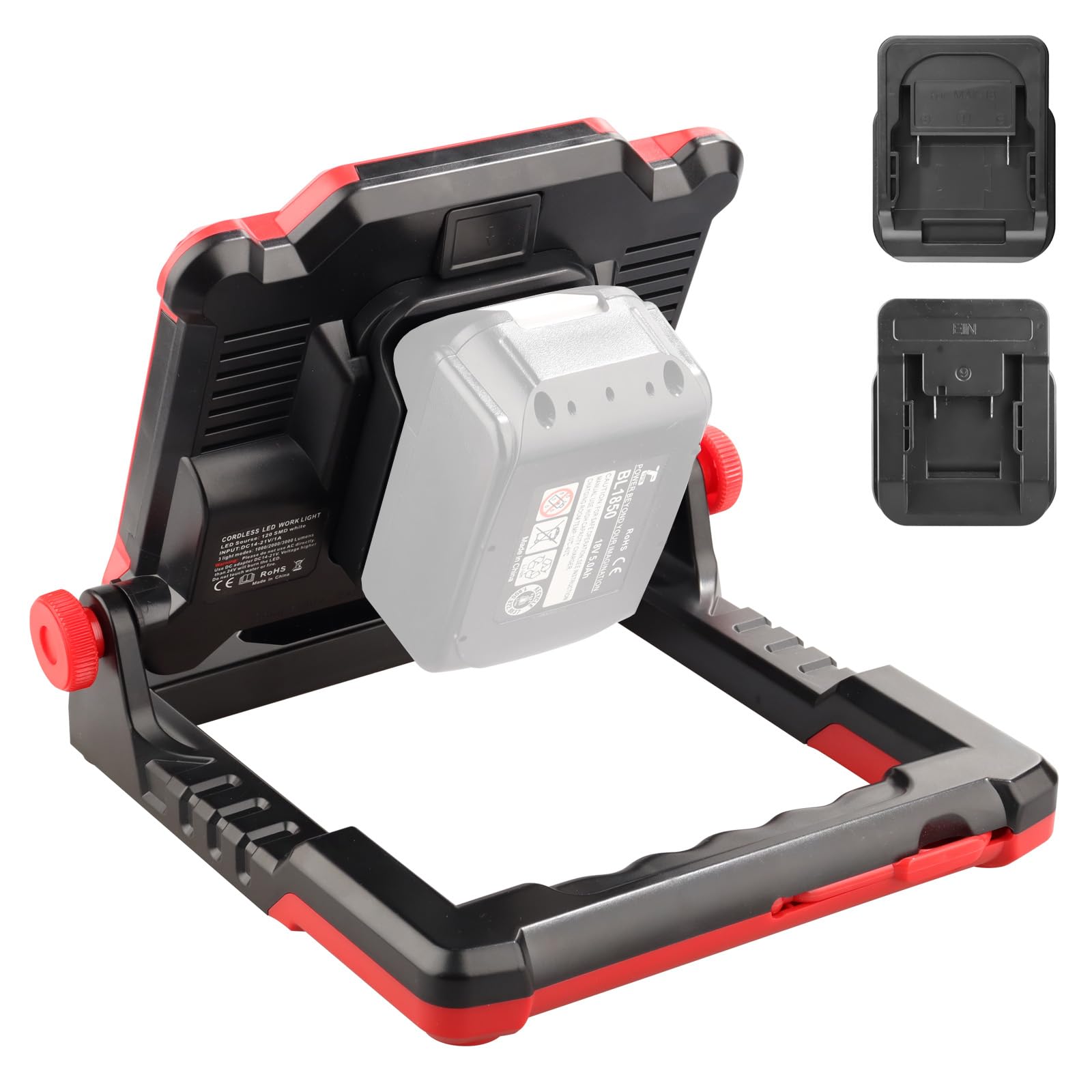 Per Einhell lampada da cantiere a batteria Makita da 18 V, lampada da cantiere, faretto portatile, torcia elettrica, supporto magnetico/dispositivo portatile, campeggio (batteria non inclusa)