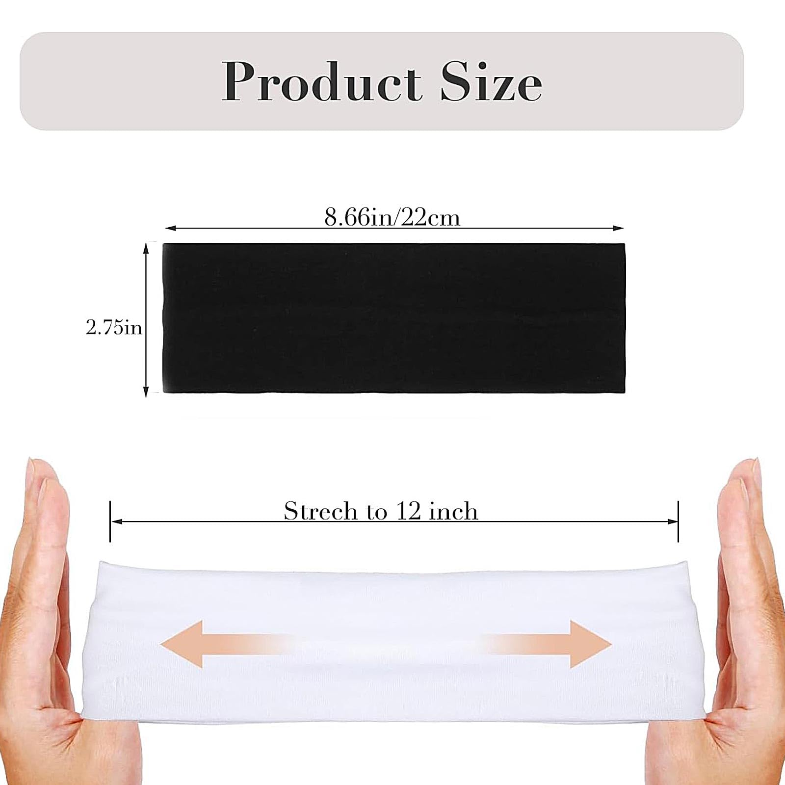 7cm Wide Black Headbands for Women Men 4 pack Fashion Head Bands for Women's Hair - Image 4