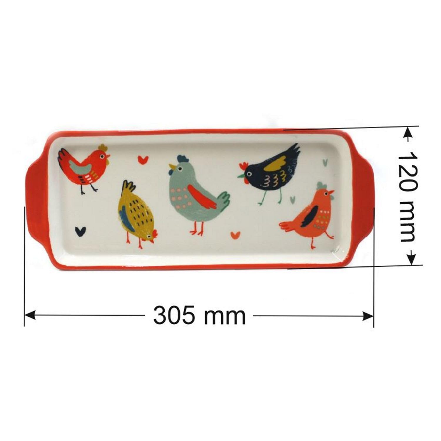 Tabac du Bassigny Plat à Cake en céramique collection Poules Blédine
