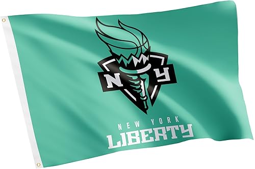 Miniatura 7 de Desert Cactus Bandera de la Libertad de Nueva York NY Team WNBA 100% poliéster para interiores y exteriores 3x5 pies Banderas (negro)