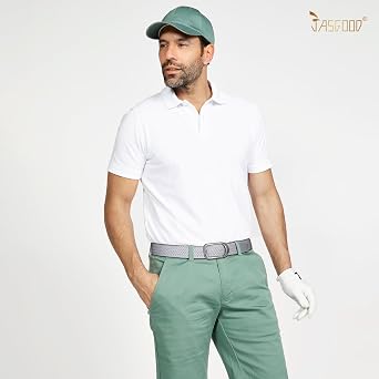 JASGOOD Men Elastic Braided Woven Stretch Belt 1 3/8 Casual Belt Golf Belt for Jeans Pants