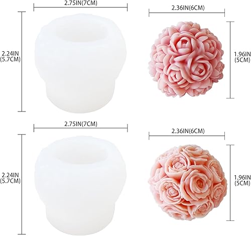 Miniatura 2 de Moldes de silicona, molde de vela en forma de bola de lana, cuerda de lana gruesa tridimensional, para aromaterapia, vela, resina de yeso,