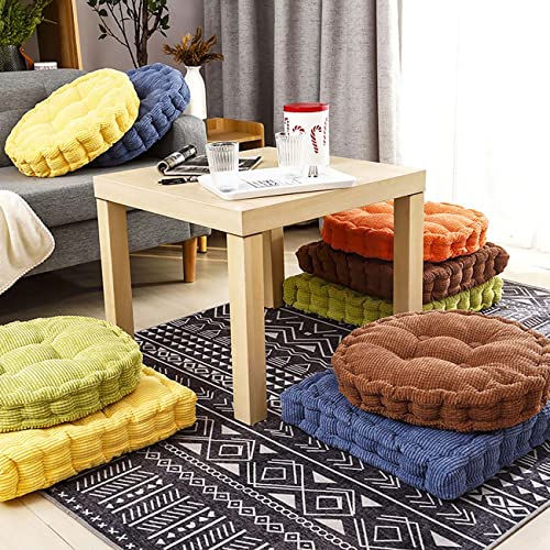 Square Floor Pillow Thick Cushion Meditation Pillows For Adults & Kids Bedroom Balcony Car Office Patio Sofa Reading Nooks Large Outdoor Indoor Tatami Chair Seat Cushion 18"×18" Navy #TOP2