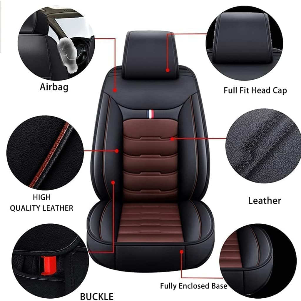 Pokrowce na siedzenia samochodowe do Ford Focus II 2005-2010, przednie i tylne wodoodporne pokrowce na siedzenia skórzane pokrowce ochronne na poduszki, czarne