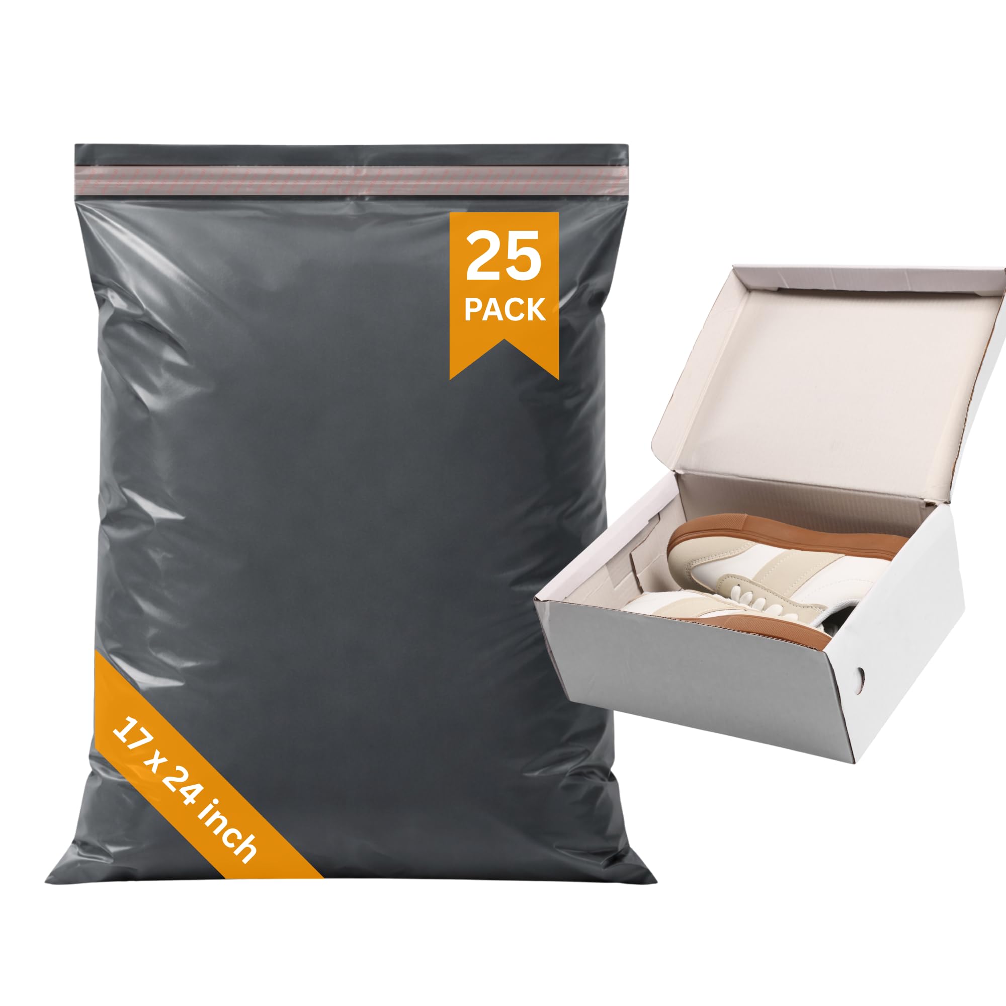 HNTR® 17x24 Mailing Bags for Clothes | 25 Pack | Strong Permanent Self-Seal