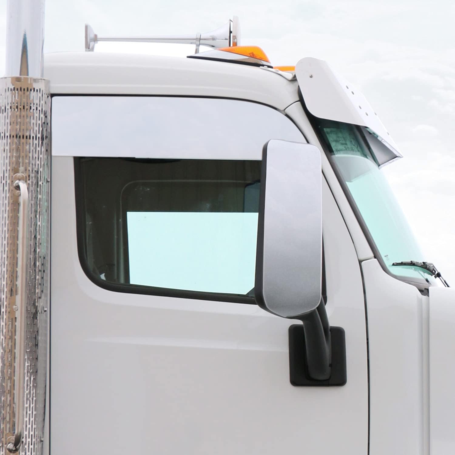 RoadWorks | Stainless Steel 6" Chop Tops for Peterbilt 567/579, Polished Finish | 39021