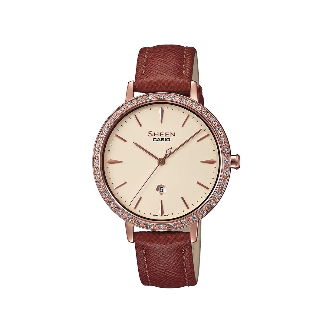 Casio Sheen Analog Rose Gold Dial Womens Watch - SHE-4535YGL-9AUDF (SH229) (B08W4XDSDN) Amazon Price History, Amazon Price Tracker