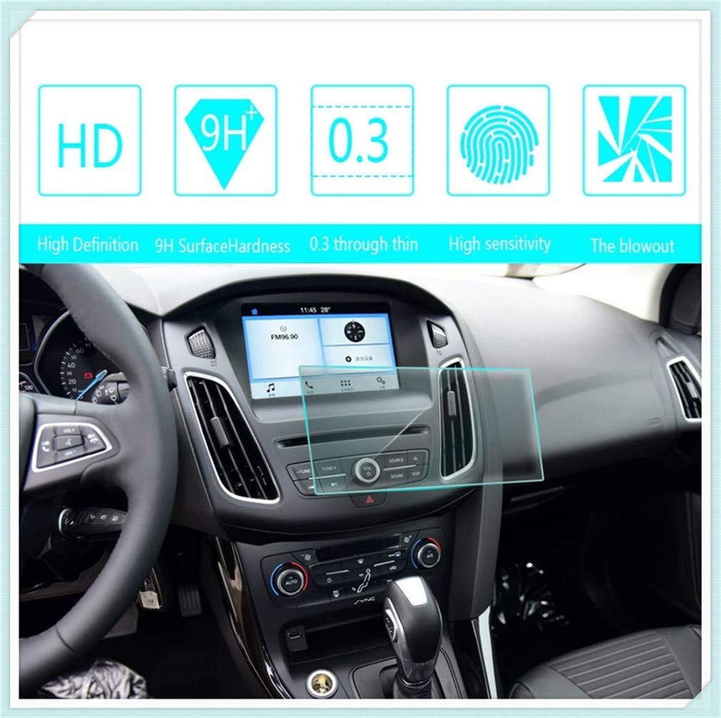 Gullivery Car Navigation Screen Protector 9H Center Control Touchscreen Anti-Scratch Tempered Glass Clear Touch 0.3mm HD For Focus 2017 8Inch 176×99mm