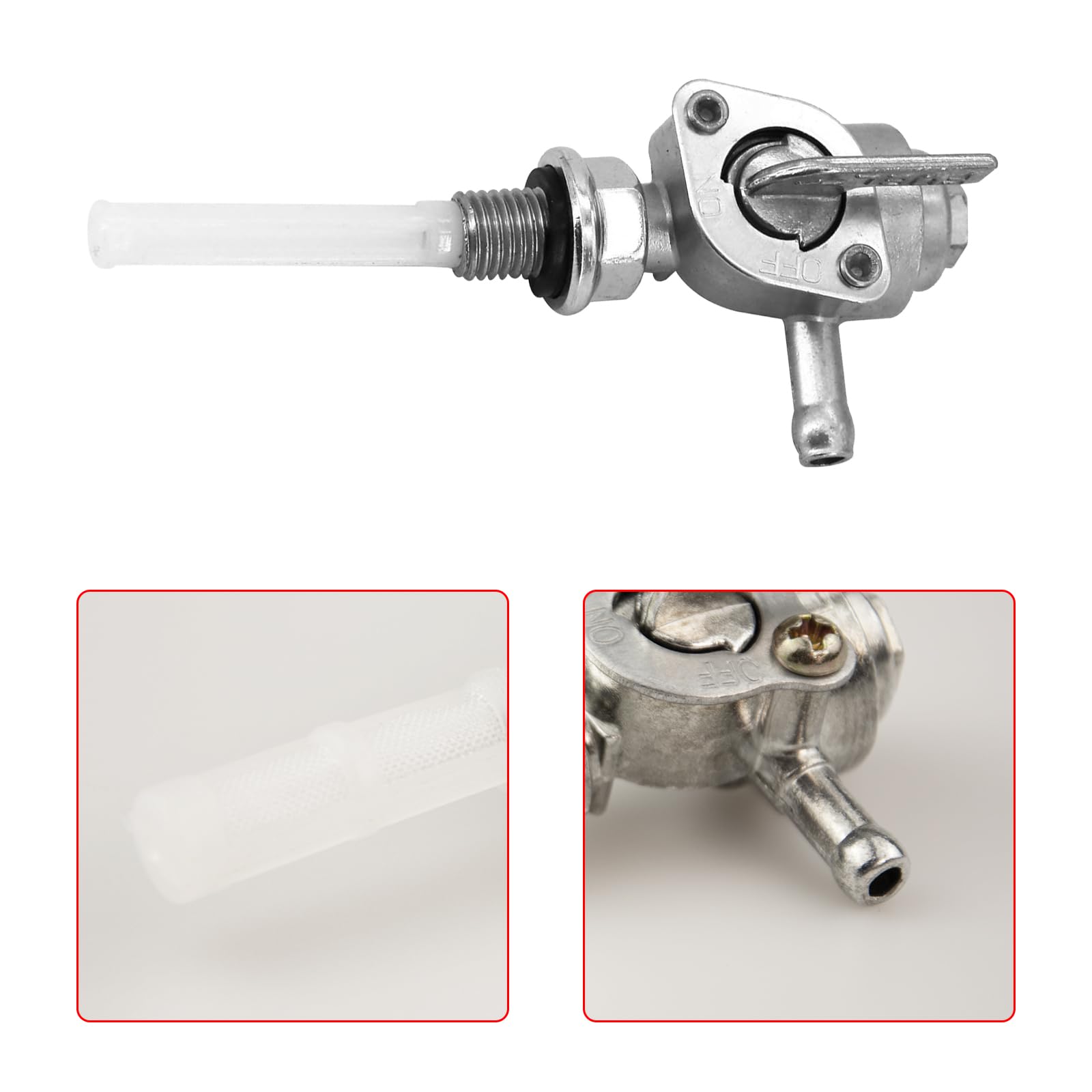 Interruttori Per Rubinetto Della Benzina, 2 Pcs Valvola Rubinetto Carburante con Coppetta, Filettatura Interna 14,5 mm, per Motore GX390 e Generatore a Benzina