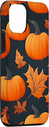 Miniatura 3 de iPhone 1212 Pro Calabazas Negro Y Naranja Cuadros Otoño Hojas Otoño Halloween Case