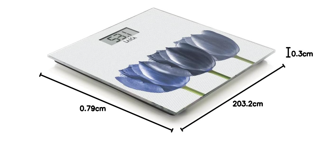 Laica PS1075W Elektronische Personenwaage, Blaue Blumen/Weißer Hintergrund – Ansicht 6
