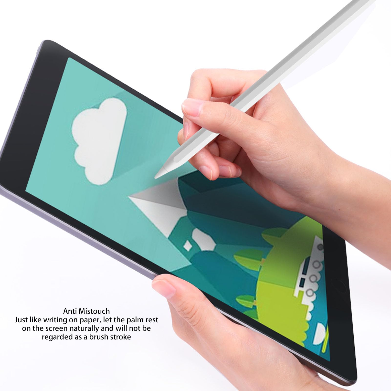 Lápiz óptico para Tableta, Lápiz óptico para Pantallas Táctiles, Lápiz óptico de Disco Magnético con Sensibilidad a la Inclinación, Rechazo de Palma para Tableta iOS Superior a