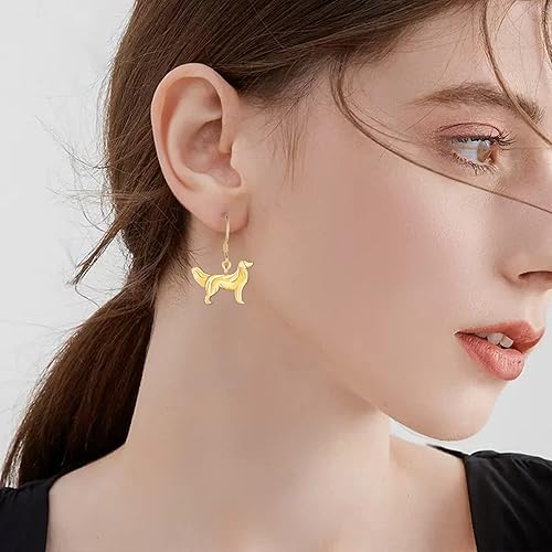 Miniatura 5 de Aretes colgantes de plata de ley 925, diseño de perro con diseño de perrito y pastor alemán y pastor alemán, regalo para mujeres amantes de los