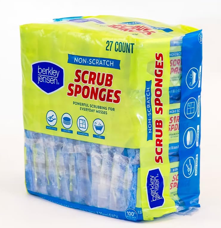 Image of Berkley Jensen Non Scratch Cellulose Scrub Sponges, 27 ct., Blue