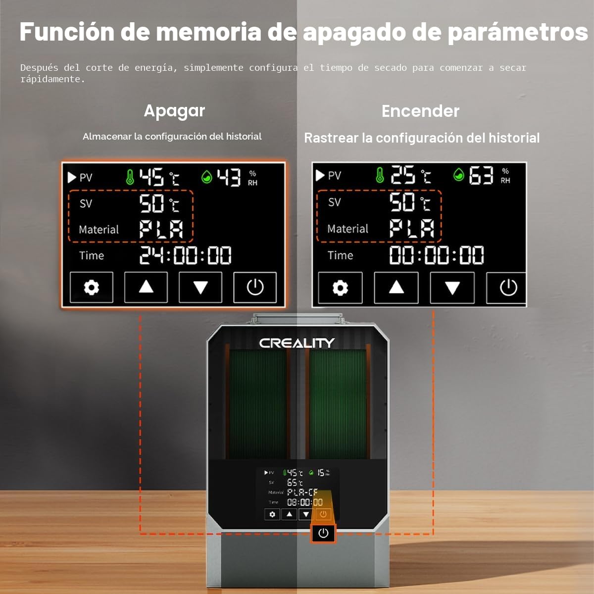 Creality Space Pi Filamento Secador Plus, 2 Rollos Caja Secadora de Filamento para Impresora 3D, Caja de Almacenamiento Deshidratador de Filamento para Material PLA PETG ABS TPU de 1,75/2,85 mm