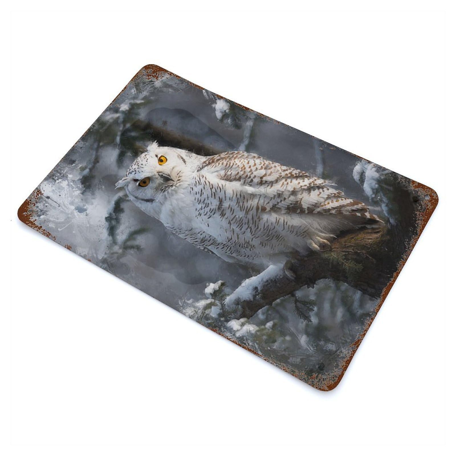 Rustic Tin Plaque Sentinel of The Snow 11.8"x7.9", Rustic Home Decor for Office, Studio And Wall Decor