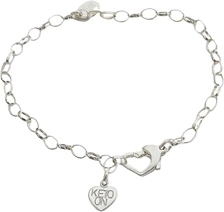 925 Sterling Silver Keto On Heart Charm Inspirational Bracelet
