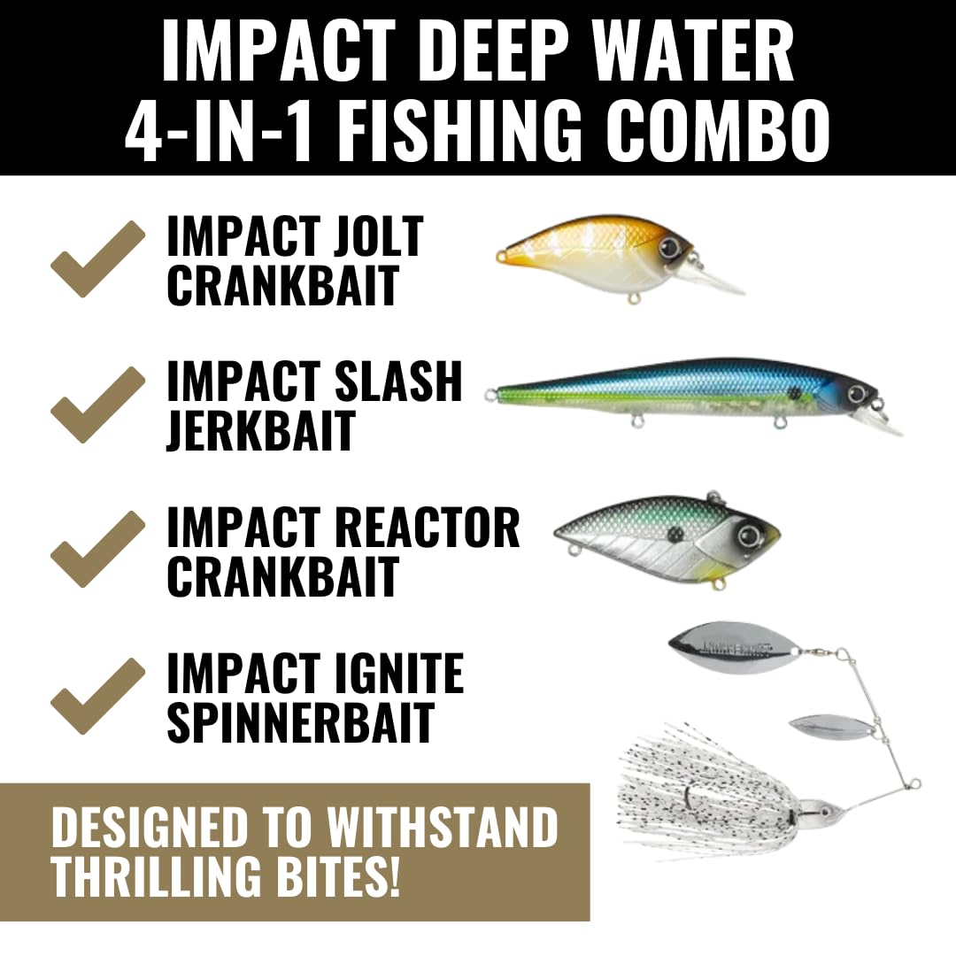 LUNKERHUNT Deep Diving Crankbaits – 4-Pack | Premium Hard Bait Fishing Lures for Bass, Walleye & Saltwater
