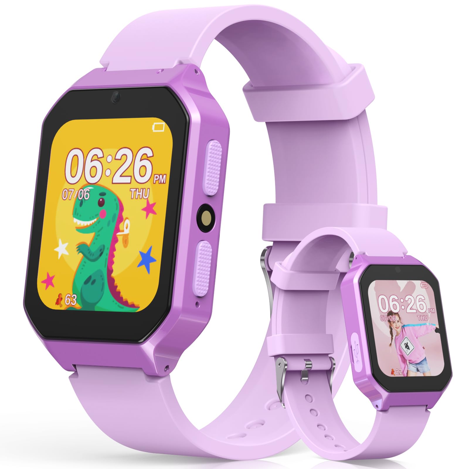Smart Watch per Bambini - 26 Giochi, Fotocamera, Lettore Video, Musica, Pedometro Smartwatch Giocattolo, Orologio touch screen HD 1,69 pollici, Regali per Ragazzi e Ragazze 3-12 Anni (Viola)