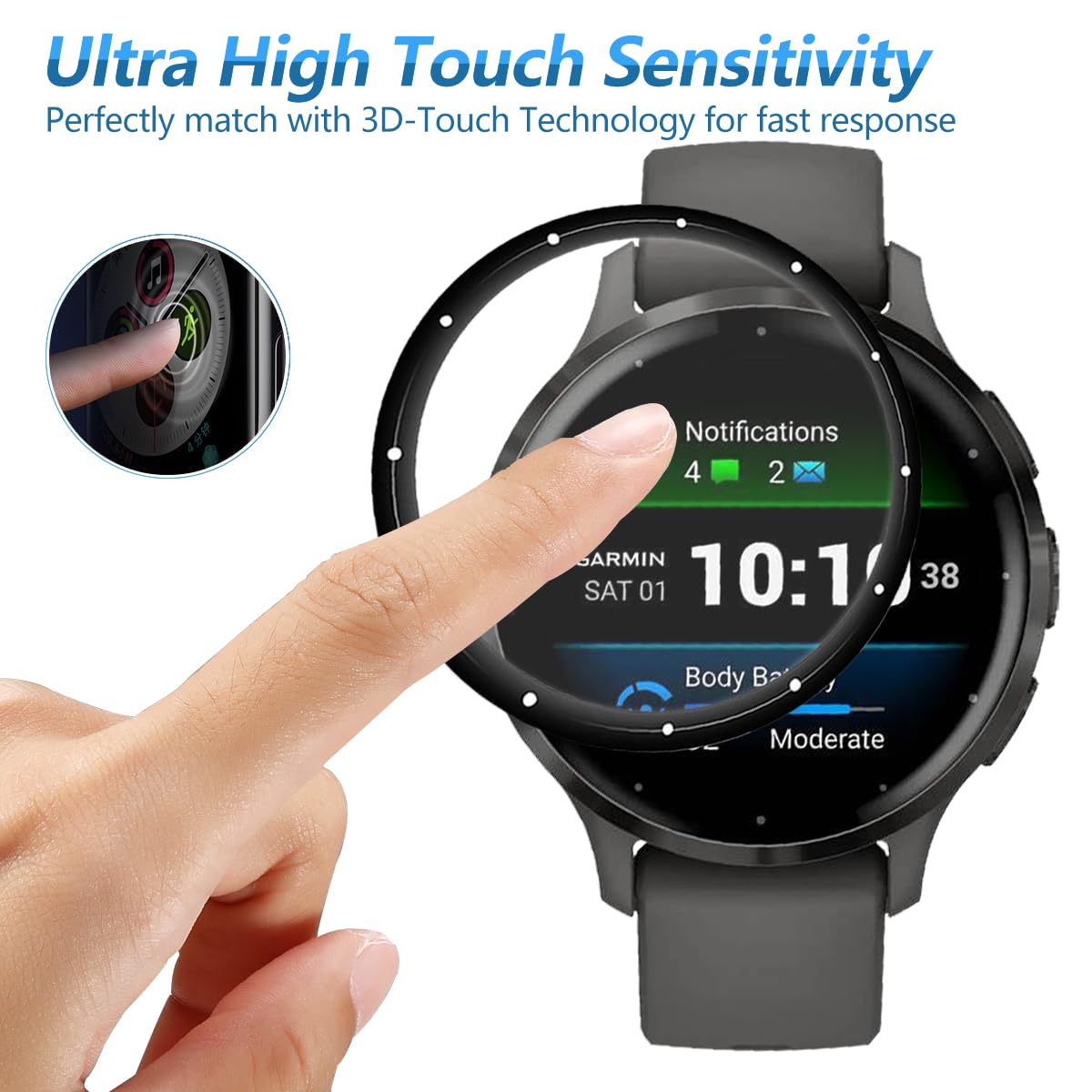 Pellicola Protettiva In Vetro Temperato 3D Per Garmin Venu 4 41mm – Kit 3 Pezzi TPU Flessibile, Anti-Graffio, HD E Senza Bolle