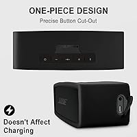 Vista 4 de Geiomoo Compatible con Bose SoundLink Mini/Mini II Funda de transporte de silicona, funda portátil resistente a arañazos y golpes (negro)