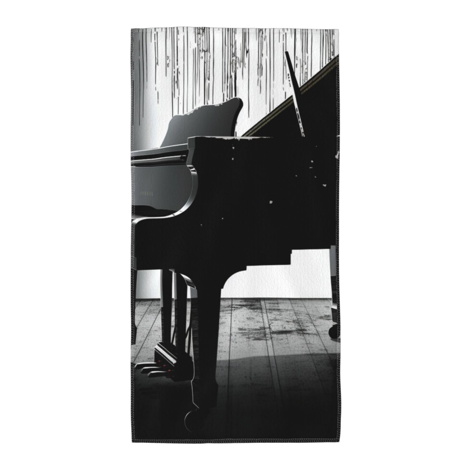 FekiLoot Absorbent Hand Towels 13.8"X27.5" Decorative Bathroom Towel Soft Microfiber Face Towel Piano Dish Kitchen Towels for Bathroom Kitchen Hotel Spa Bath Towels