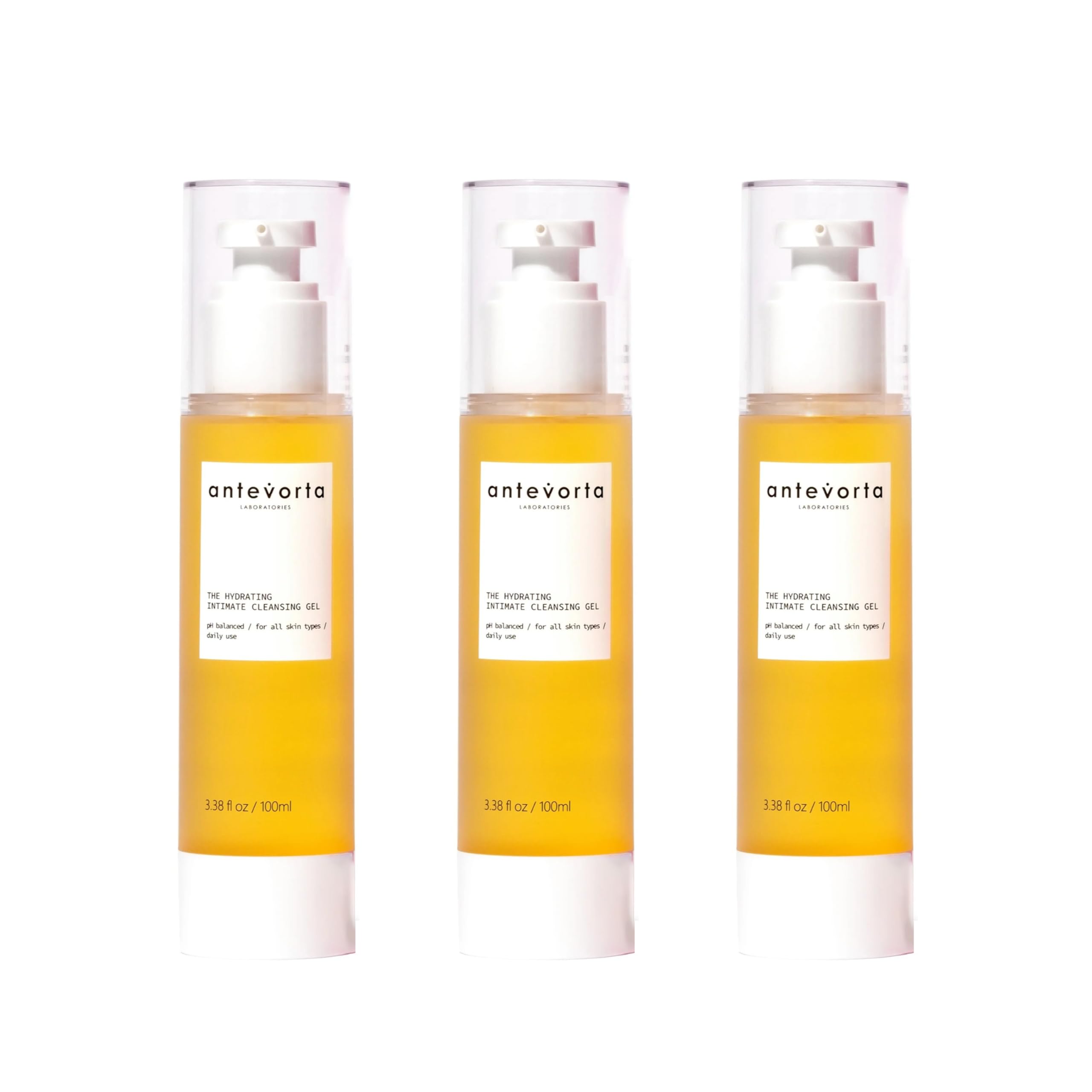 Antevorta Feminine Wash for Vaginal Health Bundle - Intimate Cleansing Gel - Soothes Dryness, Itch, & Order - Menopause Irritability, Natural pH Balanced, Regular to Sensitive Skin - 3 Pack