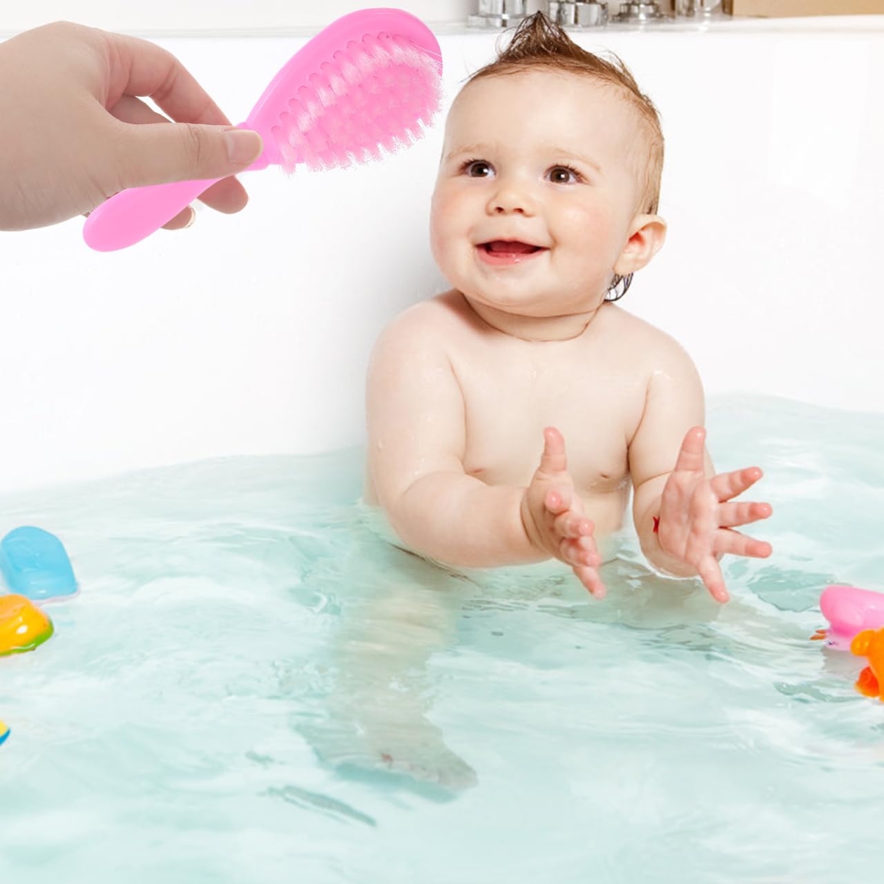 Baby Brush and Comb Set Pink Baby Hair Brush and Massage Comb for Gentle Hair Care Anti-Static Smooth Circular Teeth Design for Newborns and Toddlers image 5