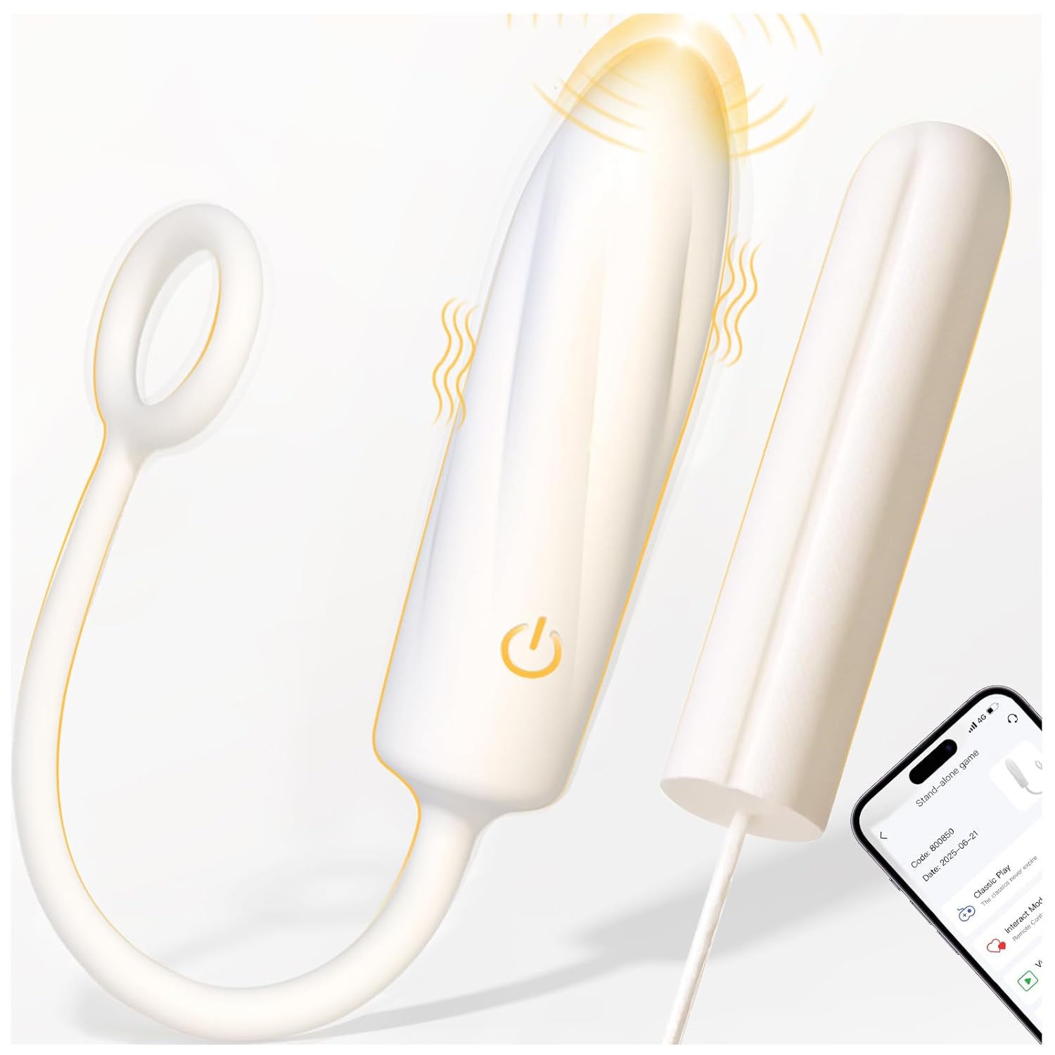 2-in-1 Tampon-Shaped Wearable Bullet Vibrator 100 Liquid Silicone App Remote Control Clit G Spot Vibrator Couples Women Adult