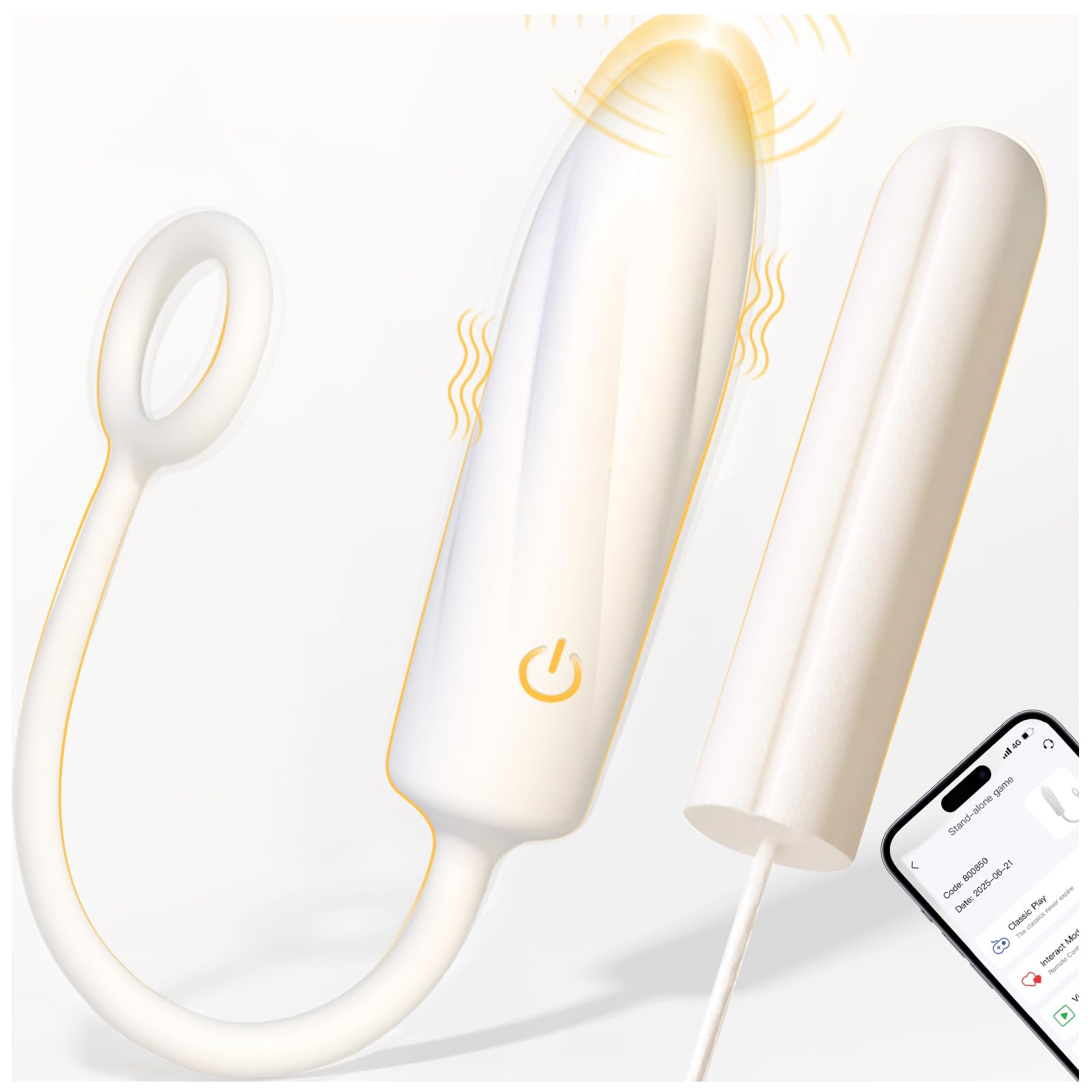 2-in-1 Tampon-Shaped Wearable Bullet Vibrator 100 Liquid Silicone App Remote Control Clit G Spot Vibrator Couples Women Adult