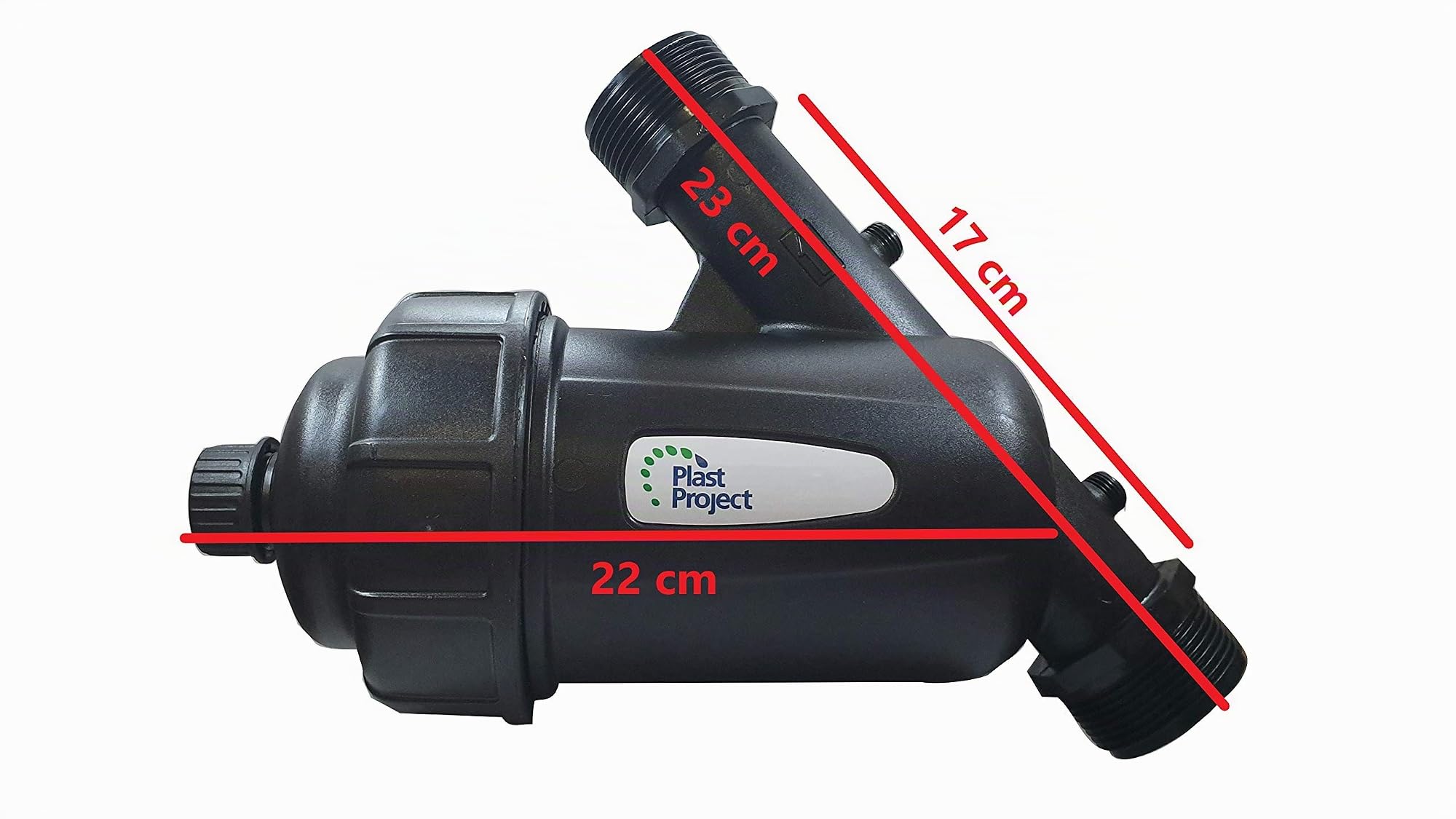 Filtro di Linea Irrigazione 2" in Polipropilene con Cartuccia a Rete in Acciaio Inox Nero| Filtra Sino a 120 Mesh (130 Micron) Massima qualità Filtrazione