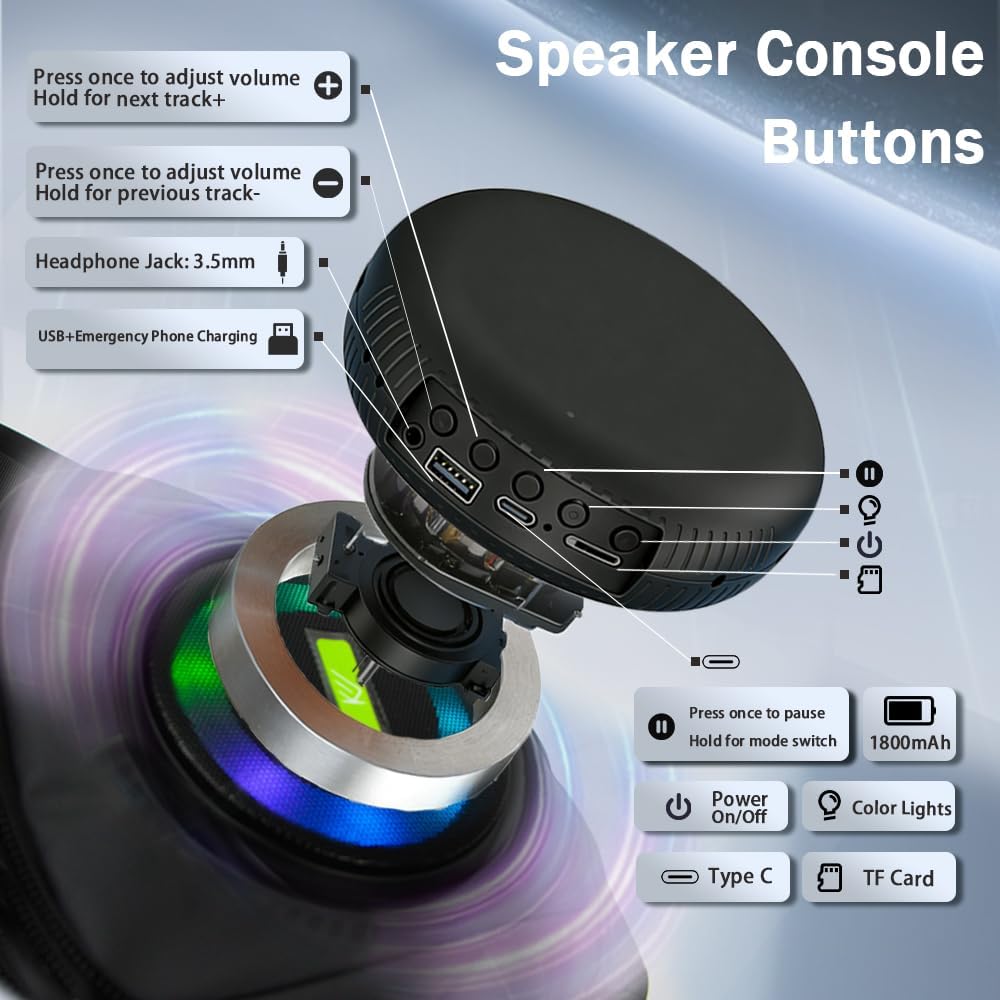 Chest Bag Crossbody Bag Wireless Bluetooth Speaker Bag Rechargeable LED variable lights SD card-compatible - Image 3