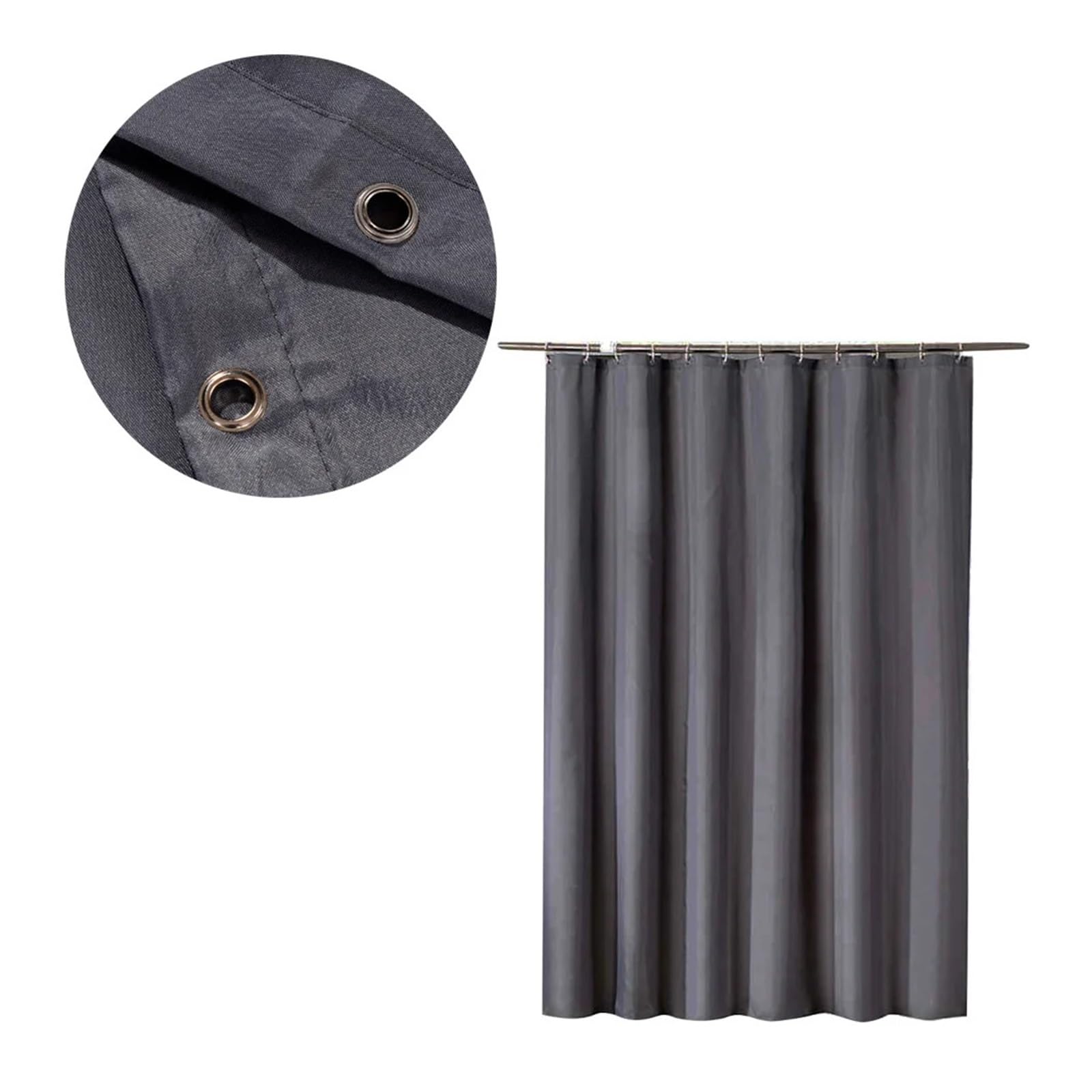Generisch Dunkelgrauer 180 x 200 cm Dicker wasserdichter Polyester-Duschvorhang for Badezimmer