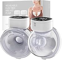 OTEEIDA MY-376 Hands-Free Wearable Breast Pump: Strong Suction, Low Noise, 3 Modes 9 Levels - 24mm 2-Pack White