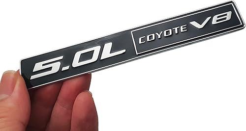 Miniatura 3 de 2 calcomanías de 50L Coyote v8 emblemas 3D para guardabarros de maletero compatibles con Mustang 150 negro y blanco