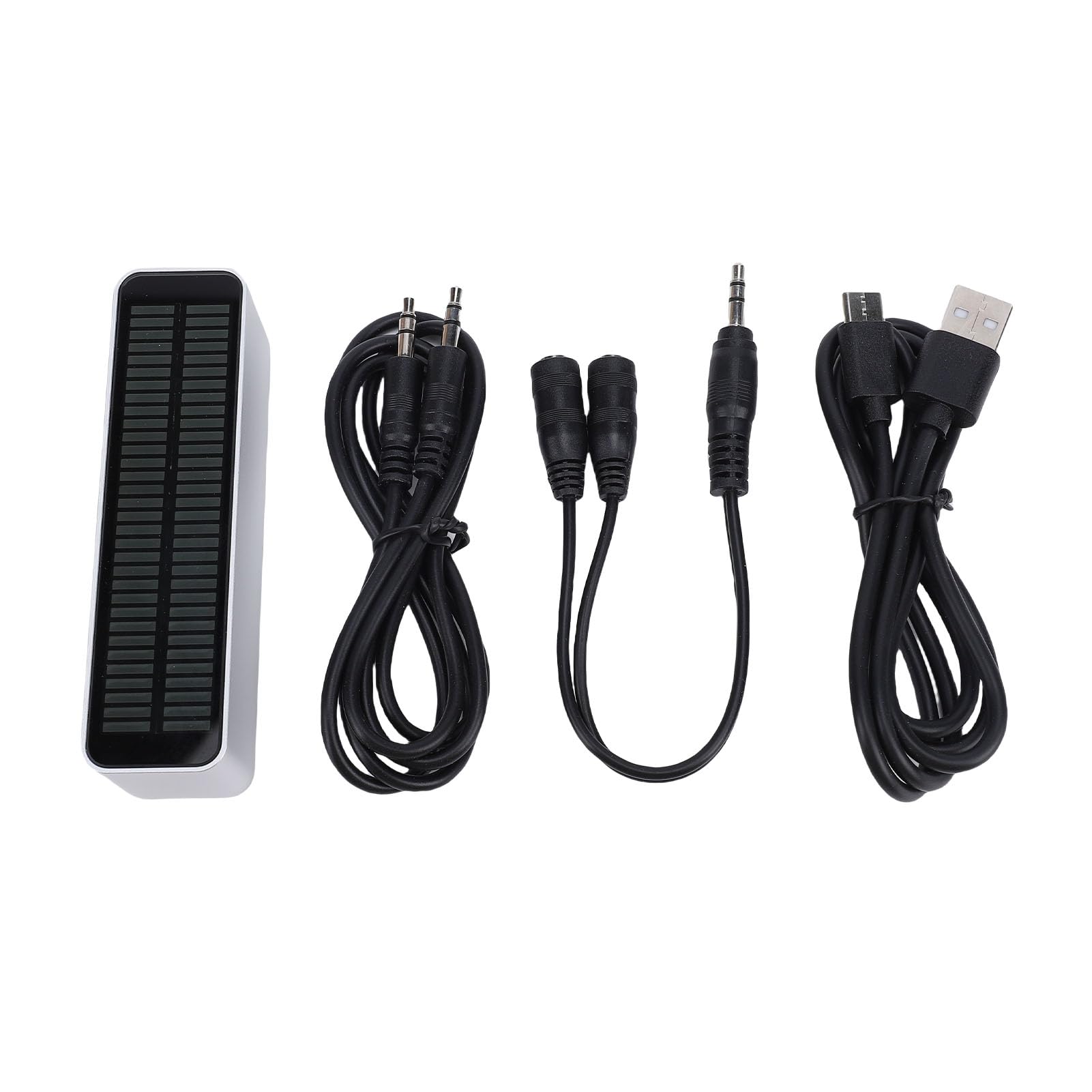 Bewinner Aktywowany dźwiękiem pasek świetlny z rytmem muzyki, dwukanałowy miernik VU, wskaźnik poziomu stereo z trybem AGC, aluminiowy wizualizator widma audio LED do komputer