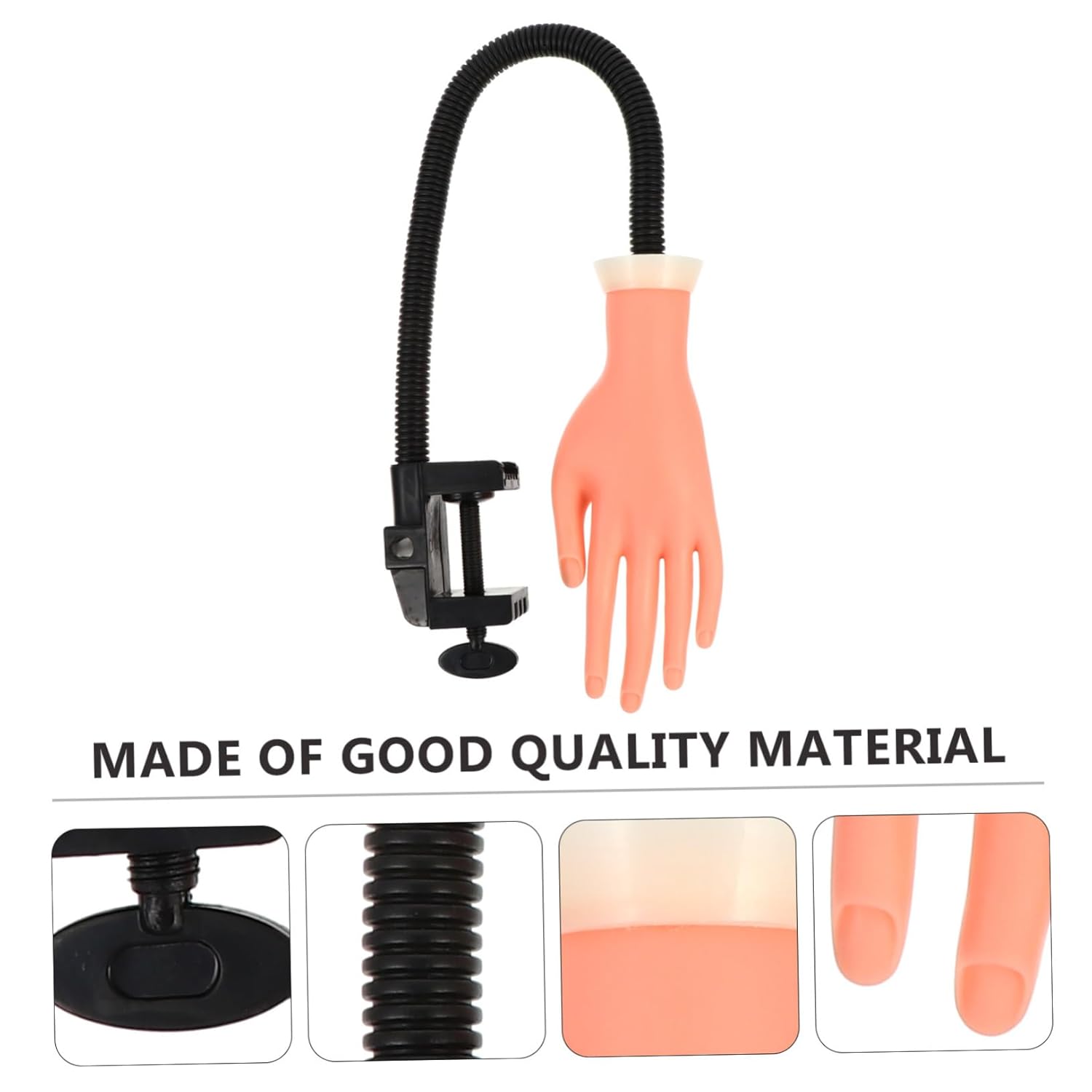 Manicure Practice Hand Hand Nail Model False Training Portable Right Flexible Nails Realistic Fingers Nail Practice Hands Practice Nail Hand Nail Tech Hand Rack Uv Plastic