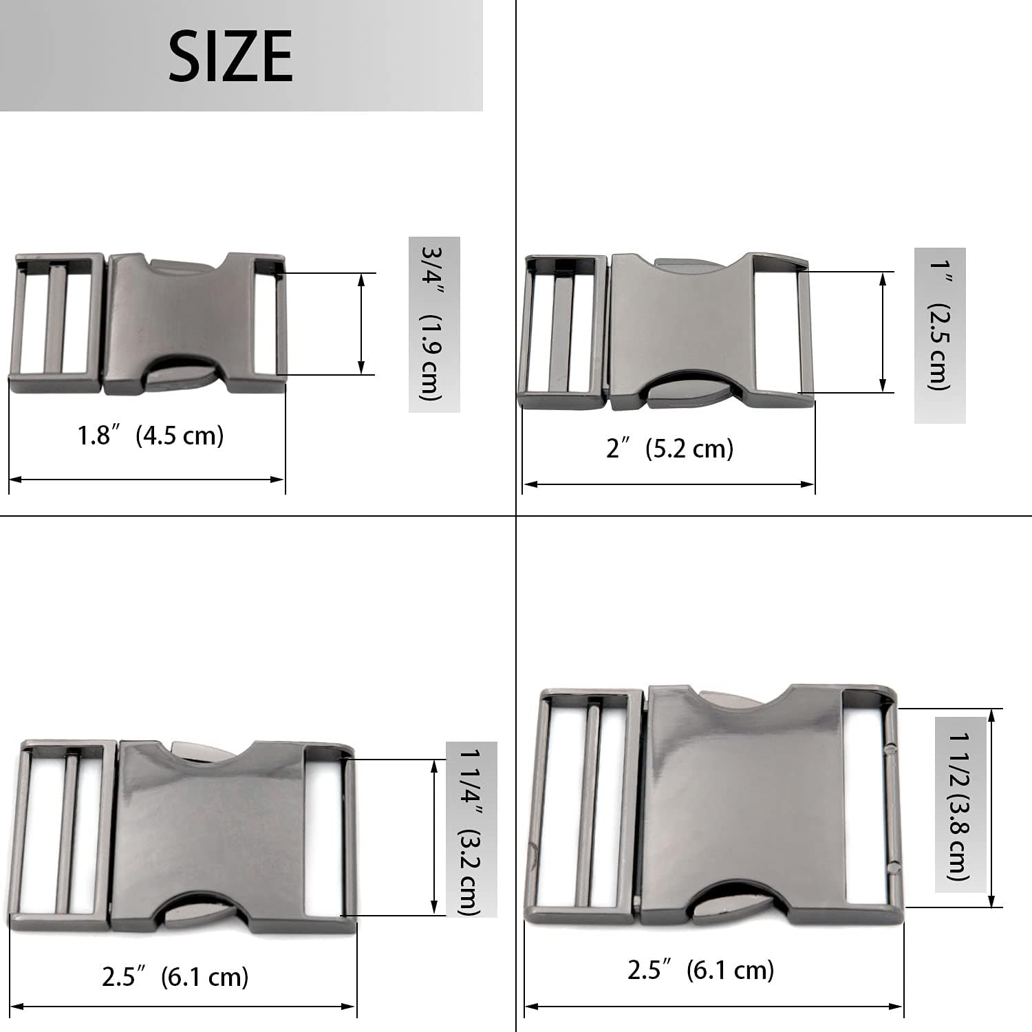 Metal Quick Side Release Buckle 1 PCS Metal Quality Webbing Bag Clip Lock Belt Strap Backpacks - Image 2