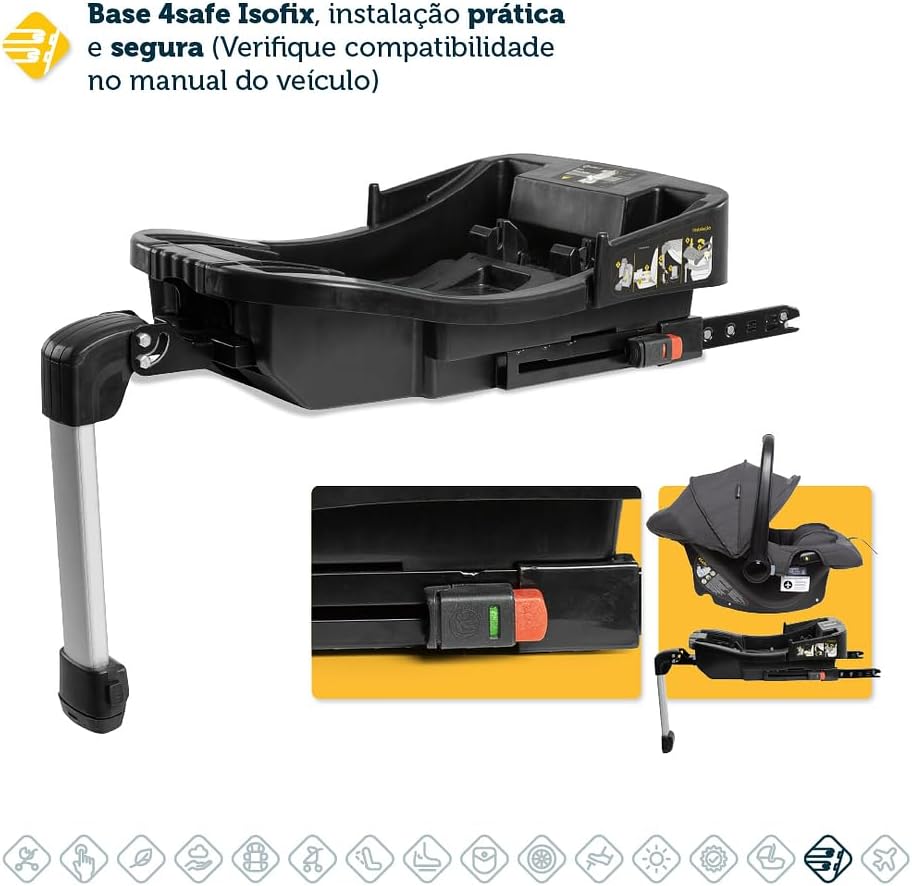 Travel System Safety 1st, Spark Plus Trio, com Isofix, 0 meses a 22 kg, Black Graphite