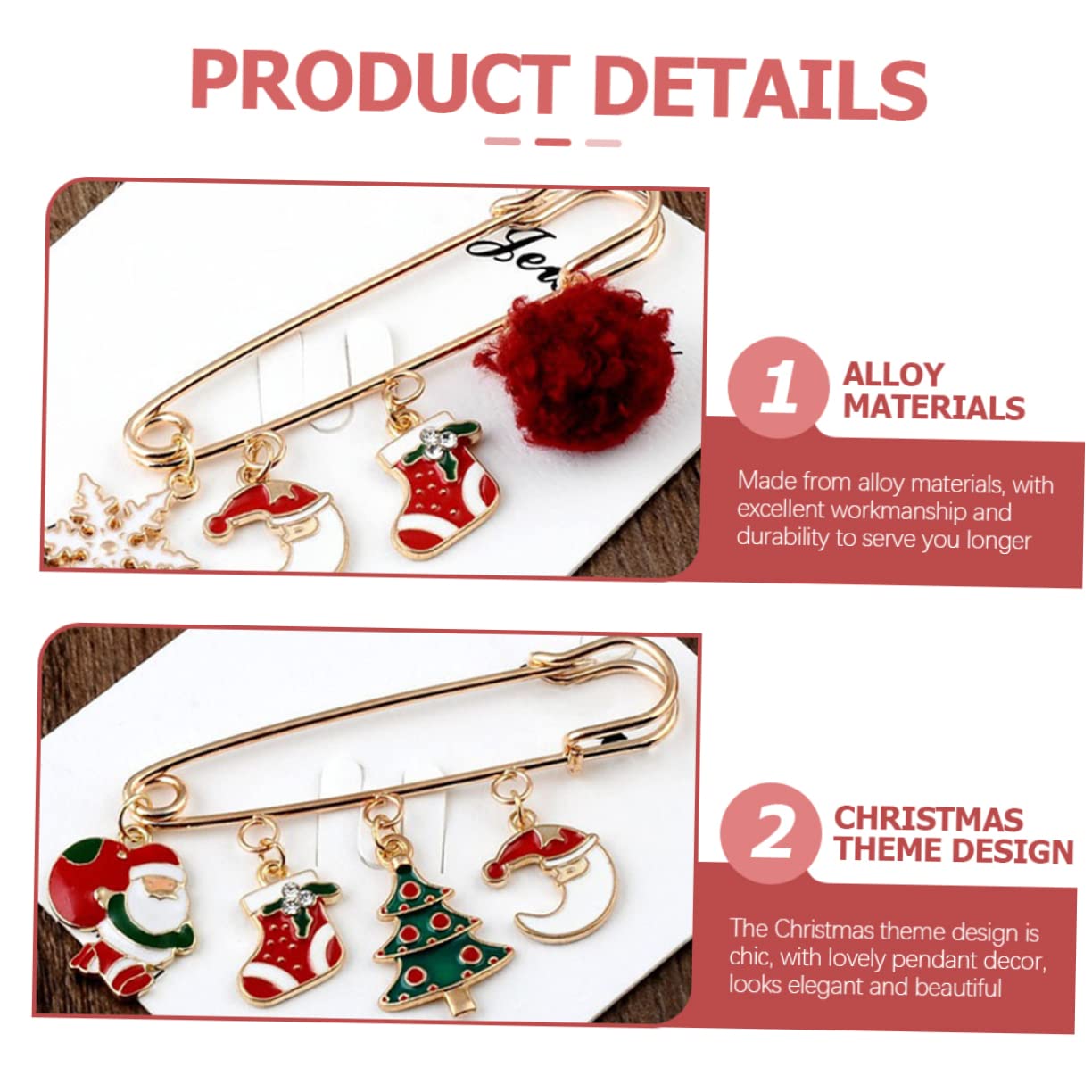SOIMISS 15pezzi Spille Natalizie Per Sciarpe Maglioni e Cappelli Accessori Eleganti Per Donne Per Festività e Occasioni Speciali